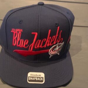 Reebok Navy Blue Blue Jackets Snapback Cap